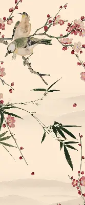 Estores de rolo para janela Flor de Cerejeira e Pássaro