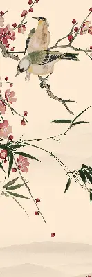 Estores de rolo para janela Flor de Cerejeira e Pássaro