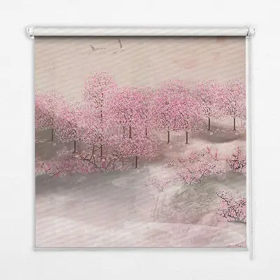 Estores de rolo interiores para janela Jardim das Cerejeiras em Flor