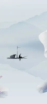 Estores de rolo interiores para janela Um pescador em um barco