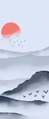 Estores de rolo em tecido Montanhas na neblina