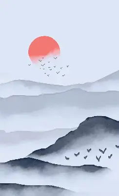 Estores de rolo em tecido Montanhas na neblina