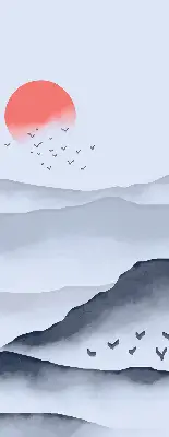 Estores de rolo em tecido Montanhas na neblina