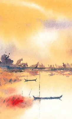 Estores de rolo interiores Pôr do sol sobre o lago
