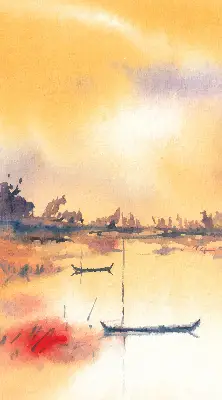 Estores de rolo interiores Pôr do sol sobre o lago