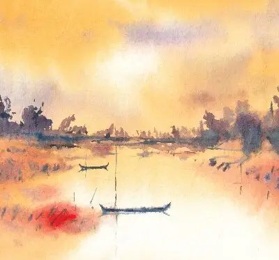 Estores de rolo interiores Pôr do sol sobre o lago
