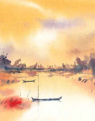 Estores de rolo interiores Pôr do sol sobre o lago