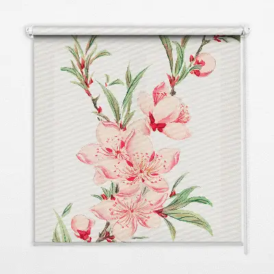 Estores de rolo interiores para janela Flor rosa