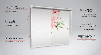 Estores de rolo interiores para janela Flor rosa