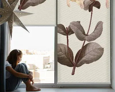 Estores de rolo para porta de varanda Flor caindo