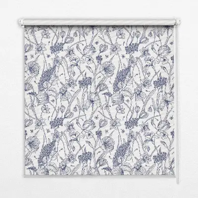 Estores de rolo para porta de varanda Flores silvestres