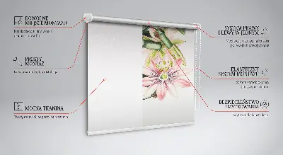 Estores de rolo para janela Flor rosa