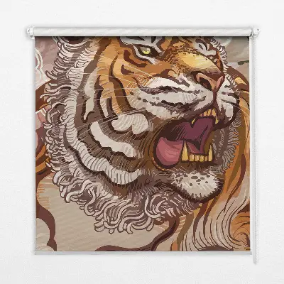 Estores de rolo interiores para janela Tigre em flores