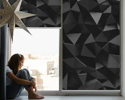 Estores de rolo interiores blackout Origami preto