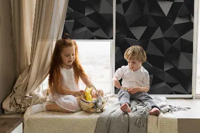 Estores de rolo interiores blackout Origami preto