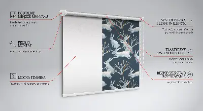 Estores de rolo interiores blackout para janela Coelhos e gravetos