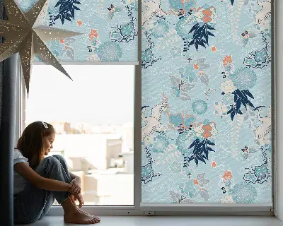 Estores de rolo blackout para janela Natureza azul