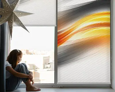 Estores de rolo interiores blackout para janela Ondas laranjas