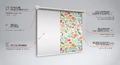 Estores de rolo interiores blackout para janela flores pintadas