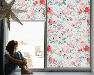 Estores de rolo interiores blackout para janela papoula rosa