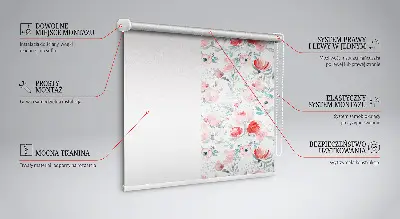 Estores de rolo interiores blackout para janela papoula rosa