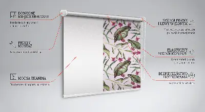 Estores de rolo interiores blackout para janela Folhas tropicais