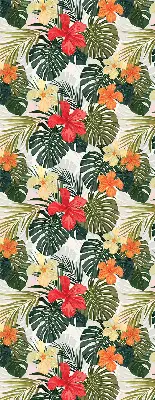 Estores de rolo blackout para porta de varanda Flores e folhas tropicais