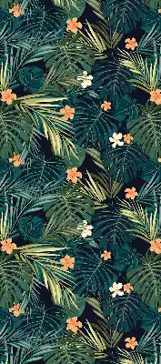 Estores de rolo interiores blackout para janela Folhas e flores tropicais