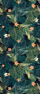 Estores de rolo interiores blackout para janela Folhas e flores tropicais