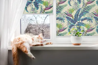 Estores de rolo blackout para janela Plantas tropicais