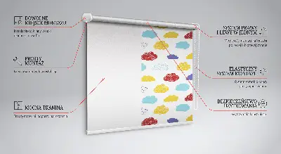 Estores de rolo blackout para janela Nuvens coloridas
