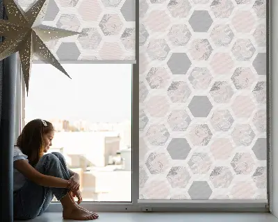 Estores de rolo interiores blackout para janela Hexágonos