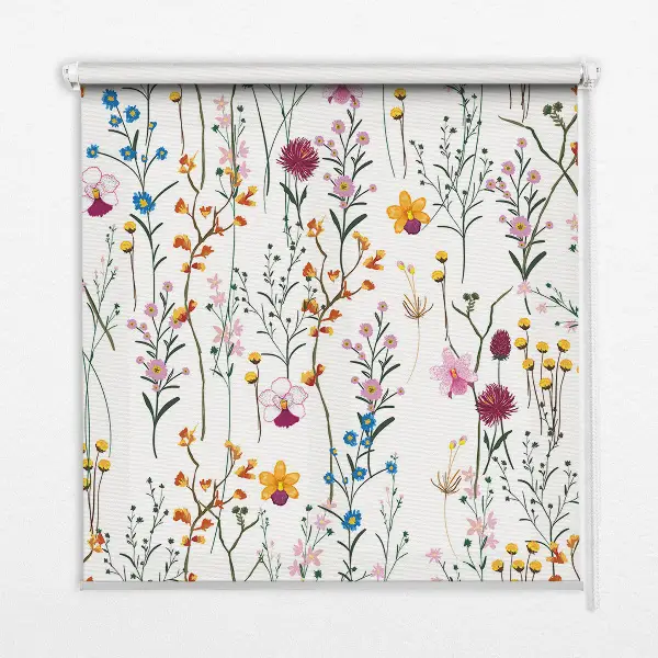 Estores de rolo interiores blackout Flores coloridas