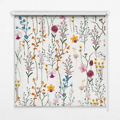Estores de rolo interiores blackout Flores coloridas