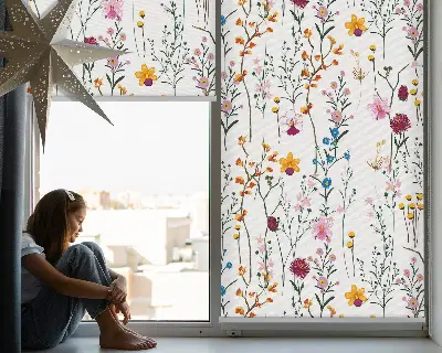 Estores de rolo interiores blackout Flores coloridas