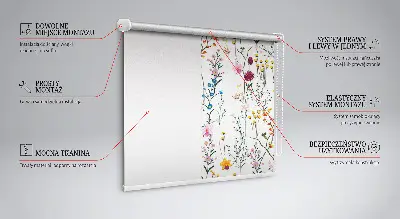 Estores de rolo interiores blackout Flores coloridas