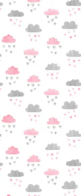 Estores de rolo interiores blackout para janela Nuvens rosa e cinza