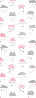 Estores de rolo interiores blackout para janela Nuvens rosa e cinza