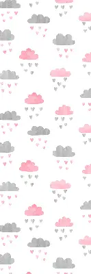 Estores de rolo interiores blackout para janela Nuvens rosa e cinza