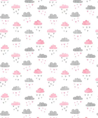 Estores de rolo interiores blackout para janela Nuvens rosa e cinza