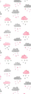 Estores de rolo interiores blackout para janela Nuvens rosa e cinza