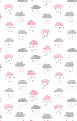 Estores de rolo interiores blackout para janela Nuvens rosa e cinza