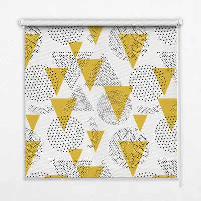 Estores de rolo blackout para janela Triângulos e círculos feitos de pontos