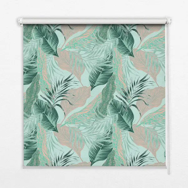 Estores de rolo blackout para porta de varanda Folhas tropicais