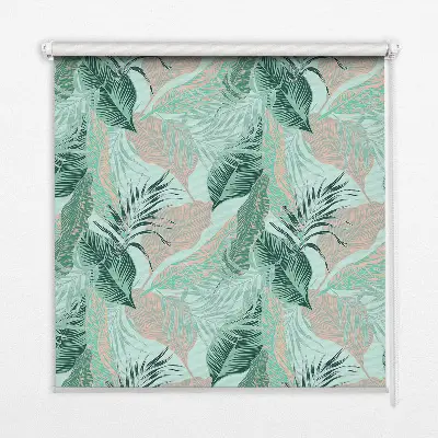 Estores de rolo blackout para porta de varanda Folhas tropicais