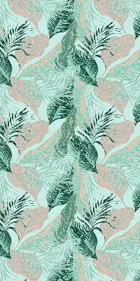 Estores de rolo blackout para porta de varanda Folhas tropicais