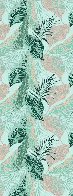 Estores de rolo blackout para porta de varanda Folhas tropicais