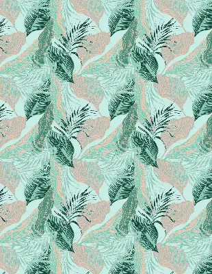 Estores de rolo blackout para porta de varanda Folhas tropicais