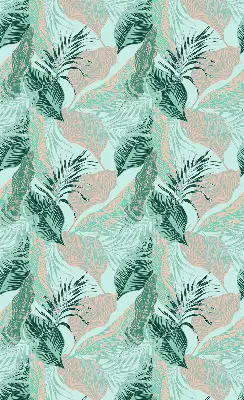 Estores de rolo blackout para porta de varanda Folhas tropicais