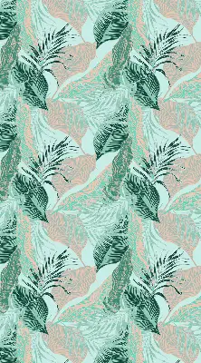 Estores de rolo blackout para porta de varanda Folhas tropicais